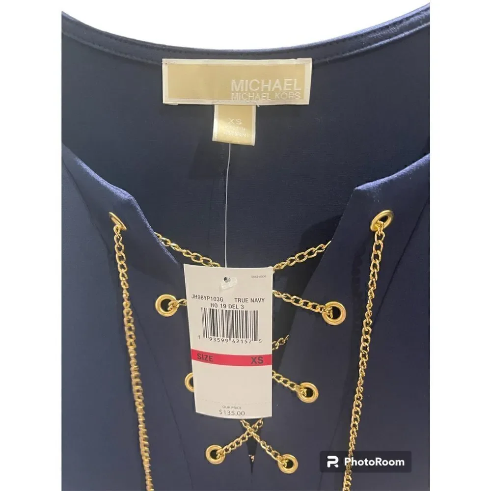 Michael Kors Shirt Dress XS Navy Blue